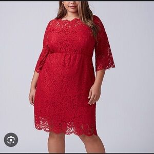 Lane Bryant Red Lace Cocktail Dress